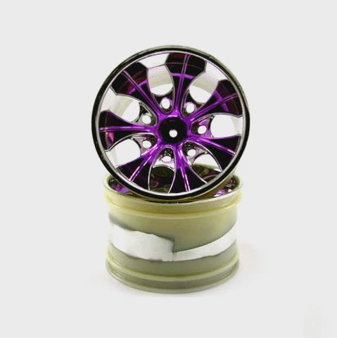 08008NP 1/10th Wheels 7 Spoke(Purple)(Plastic)(1pr)