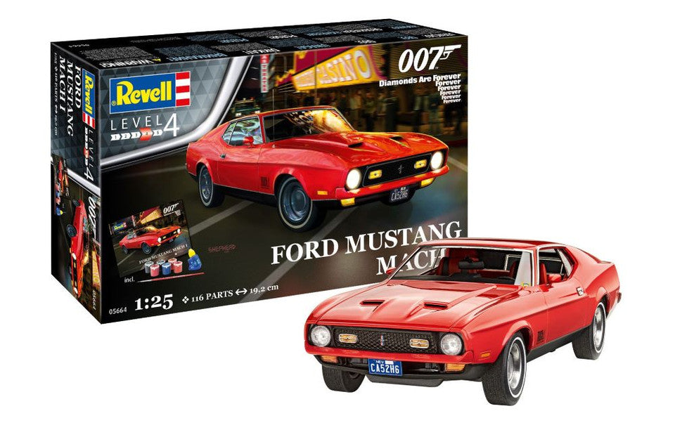 RVL-5664	1/25 James Bond Ford Mustang Mach I Car from Diamonds Are Forever Movie w/paint & glue