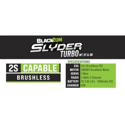 BZN540200	Slyder MT Turbo 1/16 4WD RTR 2S Brushless - Green