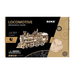 Mechanical Wood Models; Steam Locomotive - with wind-up spring