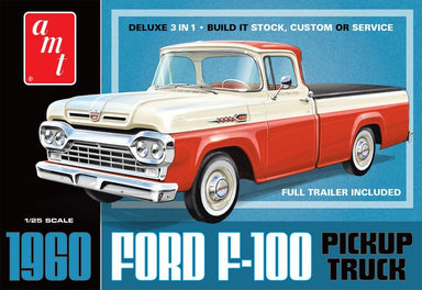1/25 1960 Ford F100 Pickup Truck (3 in 1) with Trailer