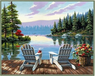 Lakeside Morning Paint by Number (20"x16")