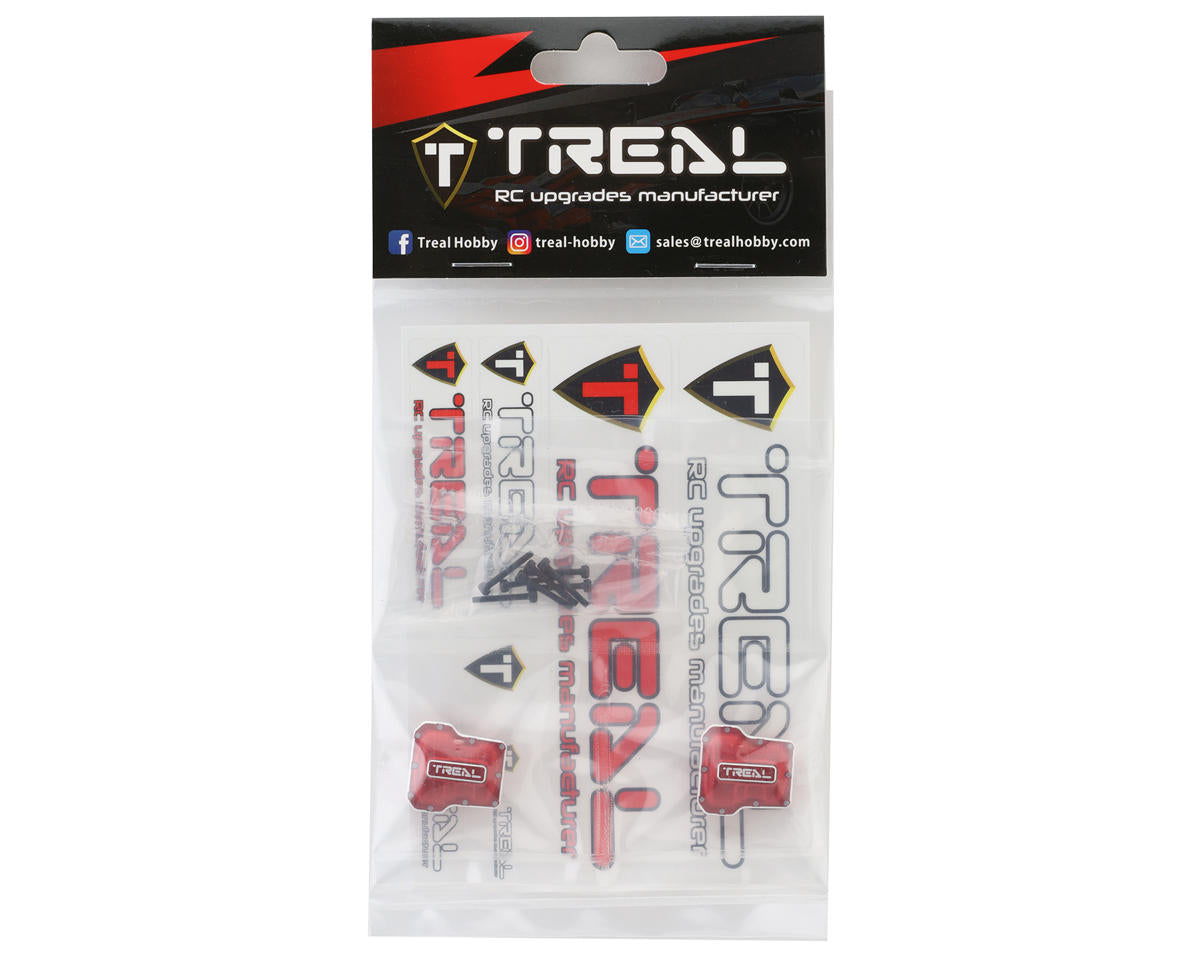 X003KUW3DZ TREAL Aluminum 7075 Axle Diff Covers (2P) CNC Machined Upgrades for 1/18 TRX-4M Color: Red
