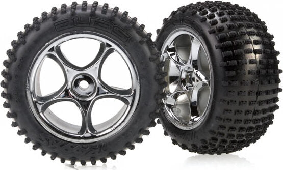 Tires & wheels, assembled (Tracer 2.2" chrome wheels, Alias 2.2" tires) (2) (Bandit rear, soft compound with foam inserts)