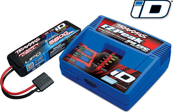 Battery/charger completer pack (includes #2970 iD charger (1), #2843X 5800mAh 7.4V 2-cell 25C LiPo battery (1))