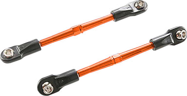 Turnbuckles, Aluminum (Orange-Anodized), Toe Links, 59Mm (2) (Assembled W/ Rod Ends and Hollow Balls) (Requires 5Mm Aluminum Wrench #5477)