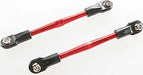 Turnbuckles, aluminum (red-anodized), toe links, 59mm (2) (assembled with rod ends & hollow balls) (requires 5mm aluminum wrench #5477)