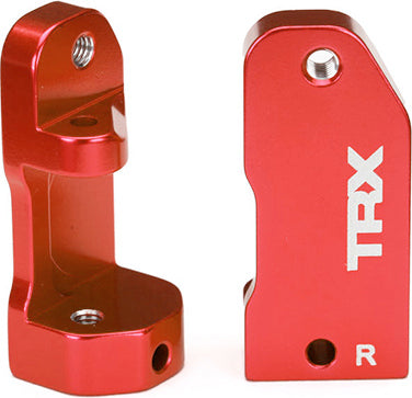 Caster blocks, 30-degree, red-anodized 6061-T6 aluminum (left & right)/ suspension screw pin (2)