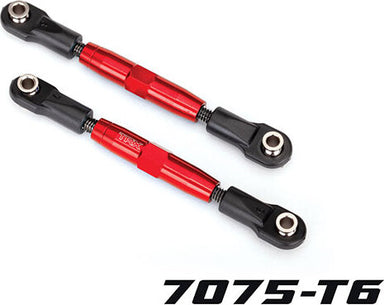 Camber links, front (TUBES red-anodized, 7075-T6 aluminum, stronger than titanium) (83mm) (2)/ rod ends (4)/ aluminum wrench (1) (#2579 3x15 BCS (4) required for installation)