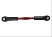 Turnbuckle, aluminum (red-anodized), camber link, rear, 49mm (1) (assembled with rod ends & hollow balls)(See part 3741X for complete camber link set)