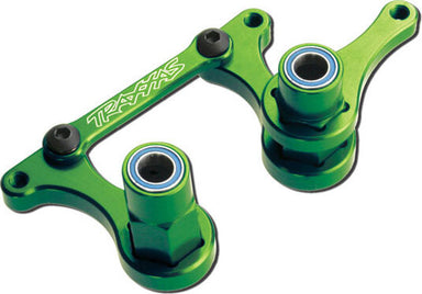 Steering bellcranks, drag link (green-anodized 6061-T6 aluminum)/ 5x8mm ball bearings (4)/ hardware (assembled)