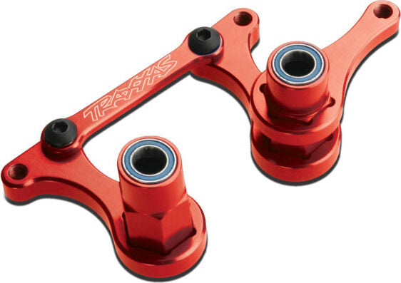 Steering bellcranks, drag link (red-anodized 6061-T6 aluminum)/ 5x8mm ball bearings (4)/ hardware (assembled)