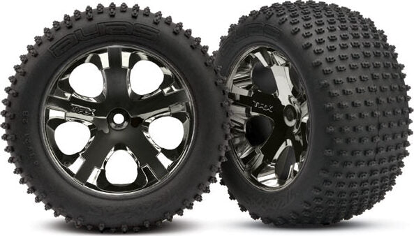 Tires & wheels, assembled, glued (2.8") (All-Star black chrome wheels, Alias tires, foam inserts) (rear) (2) (TSM rated)