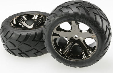 Tires & wheels, assembled, glued (All Star black chrome wheels, Anaconda tires, foam inserts) (electric rear) (1 left, 1 right)