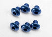 Screws, 4x4mm button-head machine, aluminum (blue) (hex drive) (6)