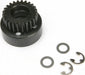 Clutch bell, (24-tooth)/ 5x8x0.5mm fiber washer (2)/ 5mm E-clip (requires #4611-ball bearings, 5x11x4mm (2))