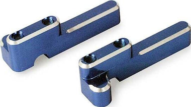 Servo mounts, steering/ shift (machined aluminum) (blue) (f&r)/ machine screws (8)