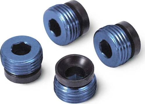 Aluminum caps, pivot ball (blue-anodized) (4)