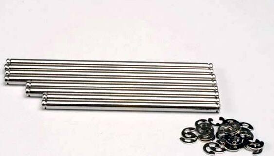 Suspension pin set, stainless steel (w/ E-clips)