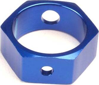 Brake adapter, hex aluminum (blue) (use with HD shafts)