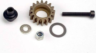 Idler gear, steel (16-tooth)/ idler gear shaft/ 3x8mm flat metal washer/ 8x12x0.5mm PTFE-coated washer/ 3x6mm flat metal washer/ 3mm nylon locknut 3x20mm cap hex machine screw