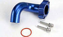 Header, blue-anodized aluminum (for rear exhaust engines only) (TRX 2.5, 2.5R, 3.3)