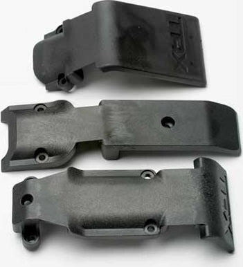 Skid plate set, front (2 pieces, plastic)/ skid plate, rear (1 piece, plastic)