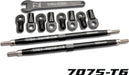 Toe links, Revo (Tubes 7075-T6 aluminum, black) (128mm, fits front or rear) (2)/ rod ends, rear (4)/ rod ends, front (4)/ wrench (1)
