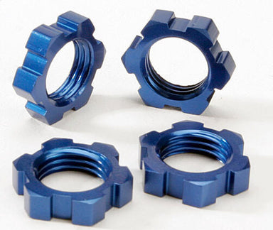 Wheel nuts, splined, 17mm (blue-anodized) (4)