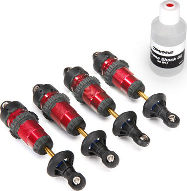 Shocks, GTR aluminum, red-anodized (fully assembled w/o springs) (4)