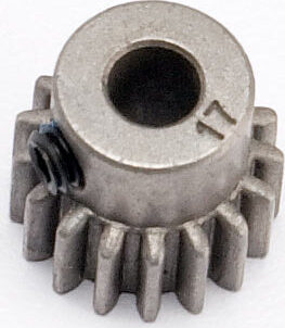 Gear, 17-T pinion (0.8 metric pitch, compatible with 32-pitch) (fits 5mm shaft)/ set screw