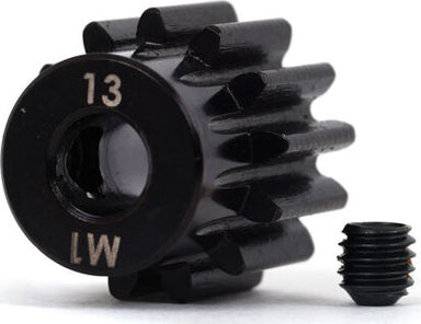 Gear, 13-T pinion (machined, hardened steel) (1.0 metric pitch) (fits 5mm shaft)/ set screw