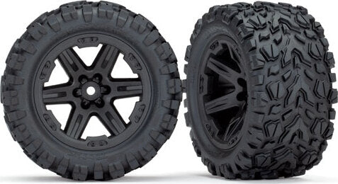 Tires & wheels, assembled, glued (2.8") (RXT black wheels, Talon EXT tires, foam inserts) (2WD electric rear) (2) (TSM® rated)