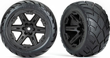 Tires and Wheels, Assembled, Glued (2.8") (Rxt Black Wheels, Anaconda® Tires, Foam Inserts) (4Wd Electric Front/Rear, 2Wd Electric Front Only) (2) (Tsm Rated)