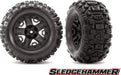 Tires & wheels, assembled, glued (black 2.8" wheels, Sledgehammer® tires, foam inserts) (2) (TSM® rated)