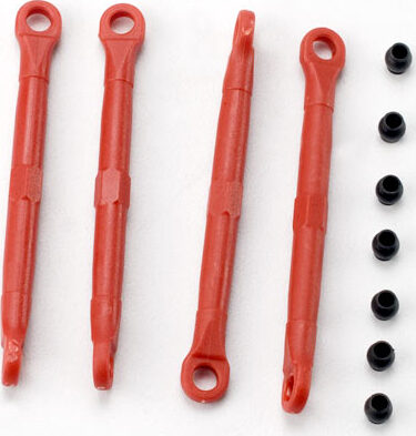 Toe link, front & rear (molded composite) (red) (4)/ hollow balls (8)