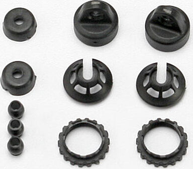 Caps and spring retainers, GTR shock (upper cap (2)/ hollow balls (4)/ bottom cap (2)/ upper retainer (2)/ lower retainer (2))