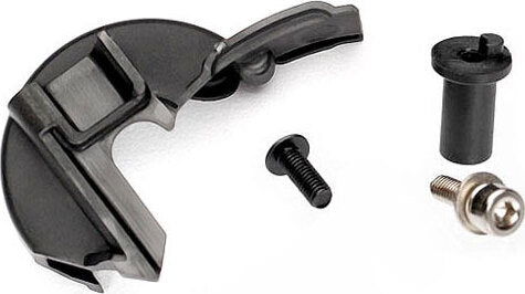 Cover, gear/ motor mount hinge post/ 3x10mm CS with split and flat washers (1)/ 3x8mm BCS (1)