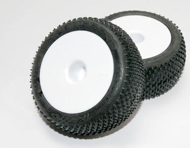 Tires & wheels, assembled, glued (white dished 2.2" wheels, Response Pro 2.2" tires, foam inserts) (2)