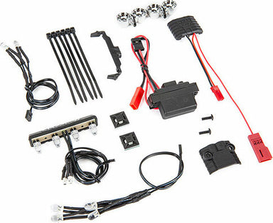 LED Light Kit, 1/16th Summit (power Supply, Chrome Lightbar, Roof Light Harness (4 Clear, 2 Red), Chassis Harness (4 Clear, 2 Red), Wire Ties, Mounts)