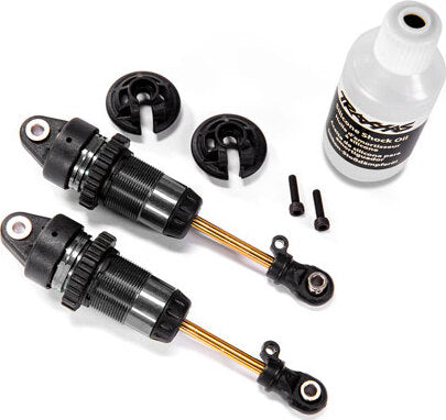 Shocks, GTR long hard-anodized, PTFE-coated bodies with TiN shafts (assembled) (2) (without springs)