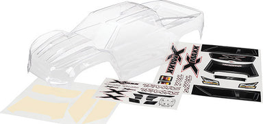 Body, X-Maxx (clear, trimmed, requires painting)/ window masks/ decal sheet