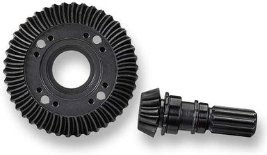 Ring gear, differential/ pinion gear, differential (machined, spiral cut) (front)