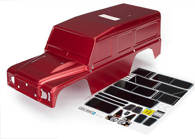 Body, Land Rover Defender, red (painted)/ decals