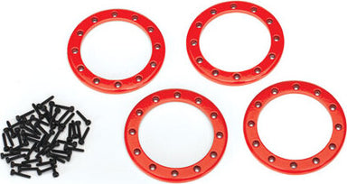 Beadlock rings, red (2.2") (aluminum) (4)/ 2x10 CS (48)