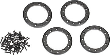 Beadlock rings, black (2.2") (aluminum) (4)/ 2x10 CS (48)