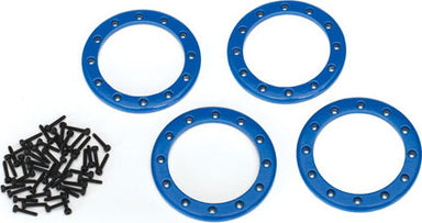 Beadlock rings, blue (2.2") (aluminum) (4)/ 2x10 CS (48)