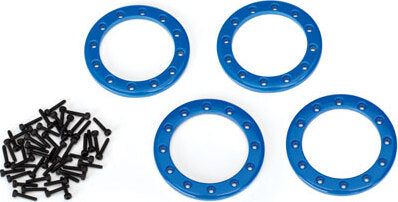 Beadlock rings, blue (1.9") (aluminum) (4)/ 2x10 CS (48)