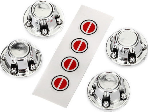 Center caps, wheel (chrome) (4)/ decal sheet (requires #8255A extended stub axle)