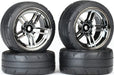Tires & wheels, assembled, glued (split-spoke black chrome wheels,ﾠ1.9" Response tires, foam inserts) (front (2), rear (extra wide) (2)) (VXL rated)